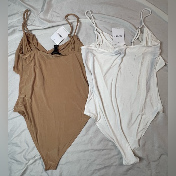 NWT Lot of 2 Forever21 Knot-front Bodysuits - Picture 2 of 5